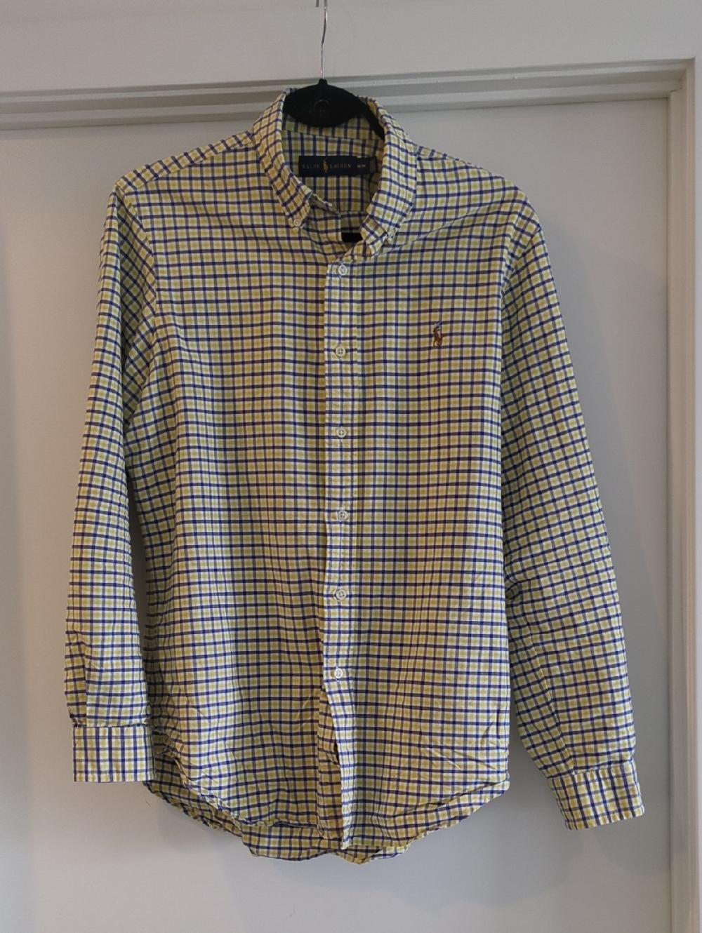 Ralph Lauren Yellow and Blue Check Button-Down Shirt